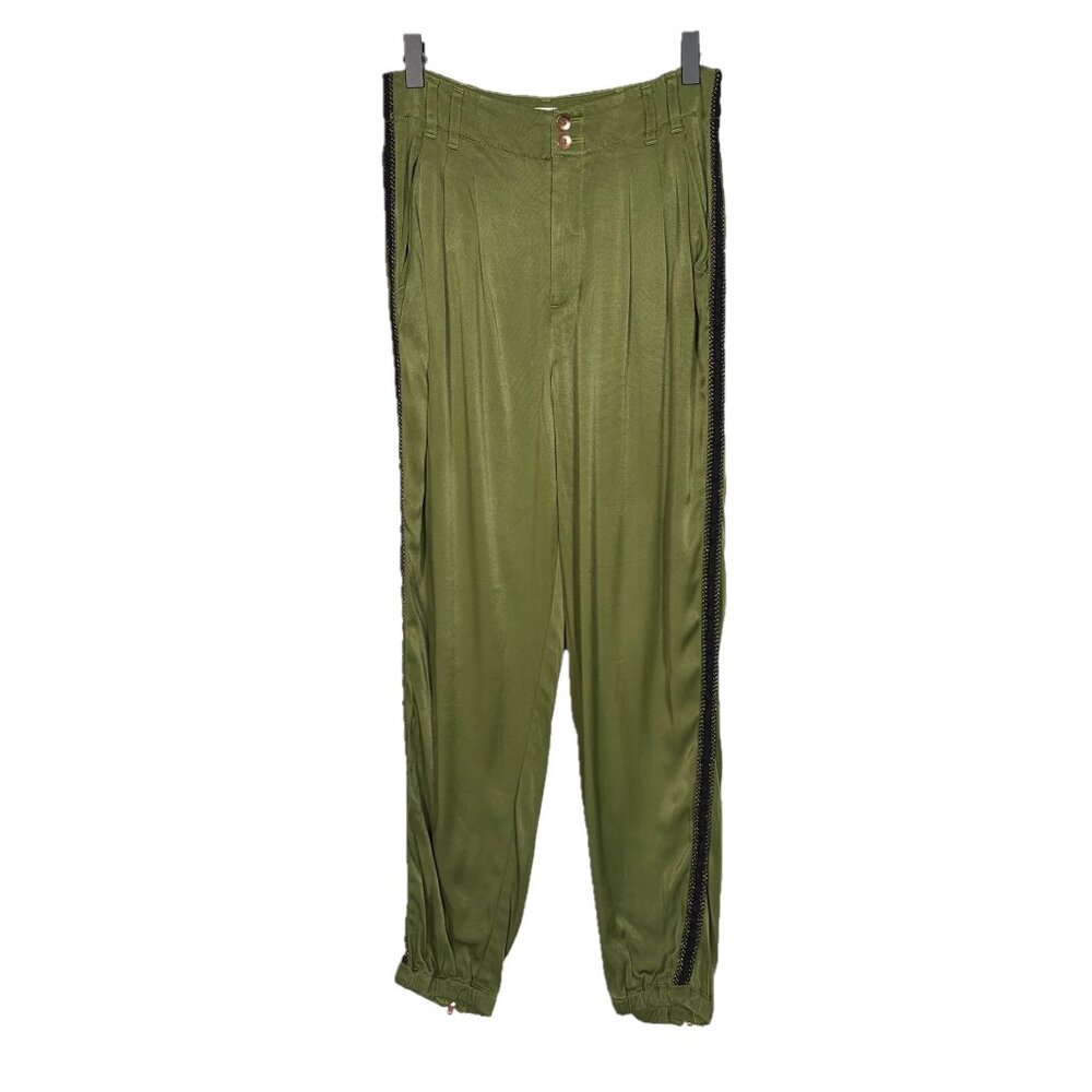Anthropologie Diandra Pleated Satin Joggers Size 2